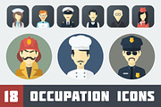 Flat Occupation Icons Set, an Icon by Alex Serada (Thumbnail 1 of 3)