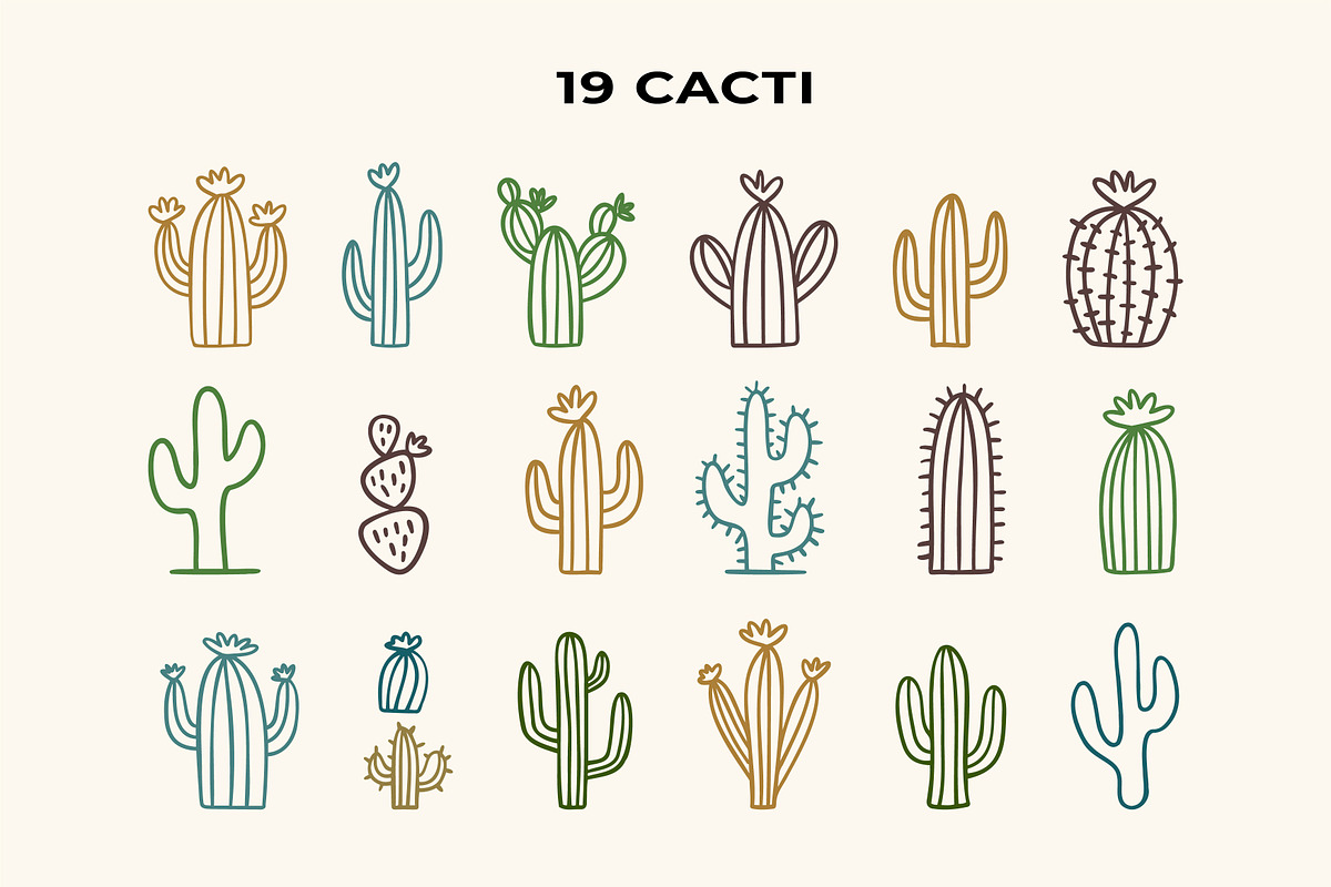 Wild West Boho Line Art Icon Set, a Decorative Illustration by Yanakicc (Photo 3 of 8)