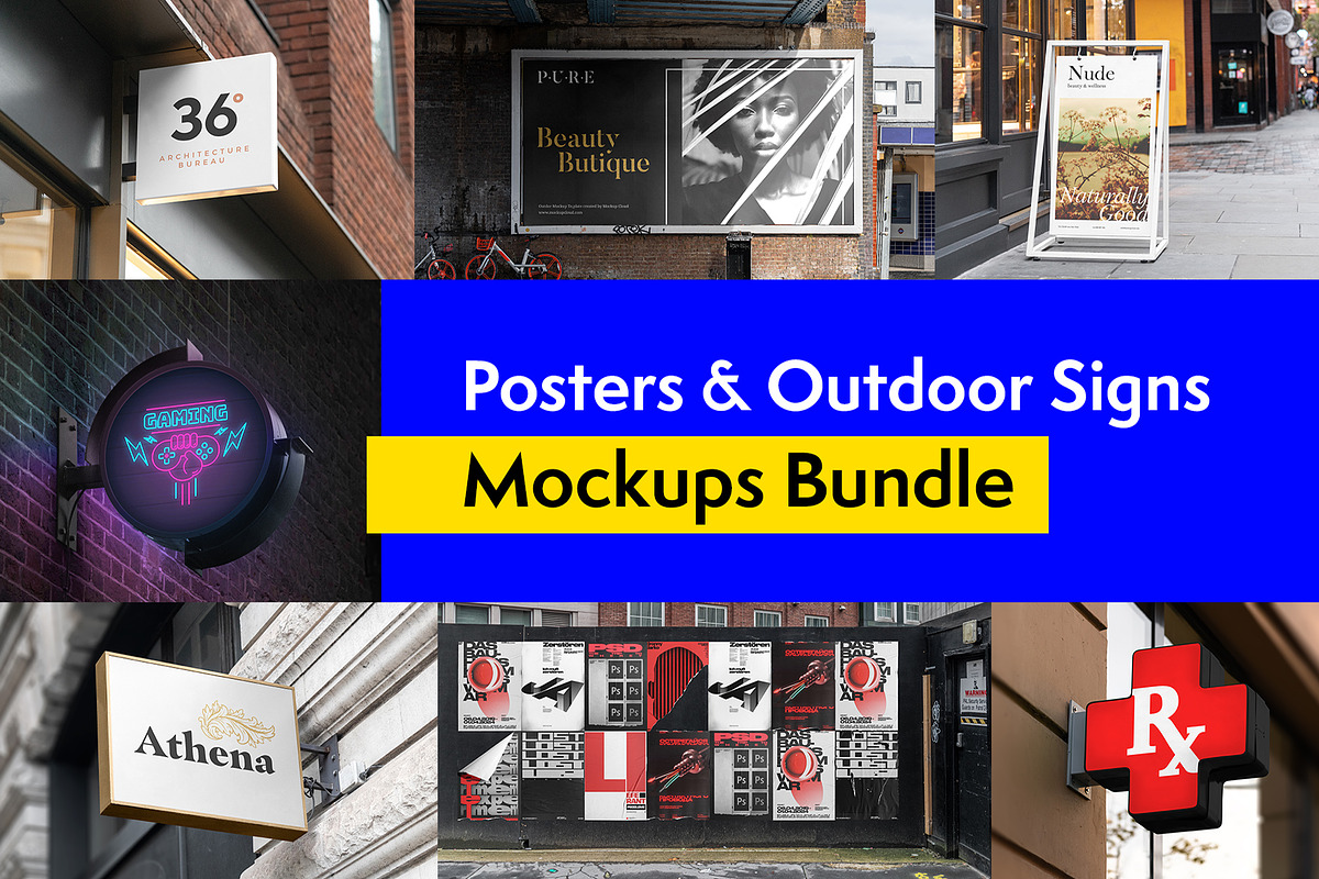 Posters and Signs Mockups Bundle, a Product Mockup by Mockup Cloud (Photo 1 of 21)