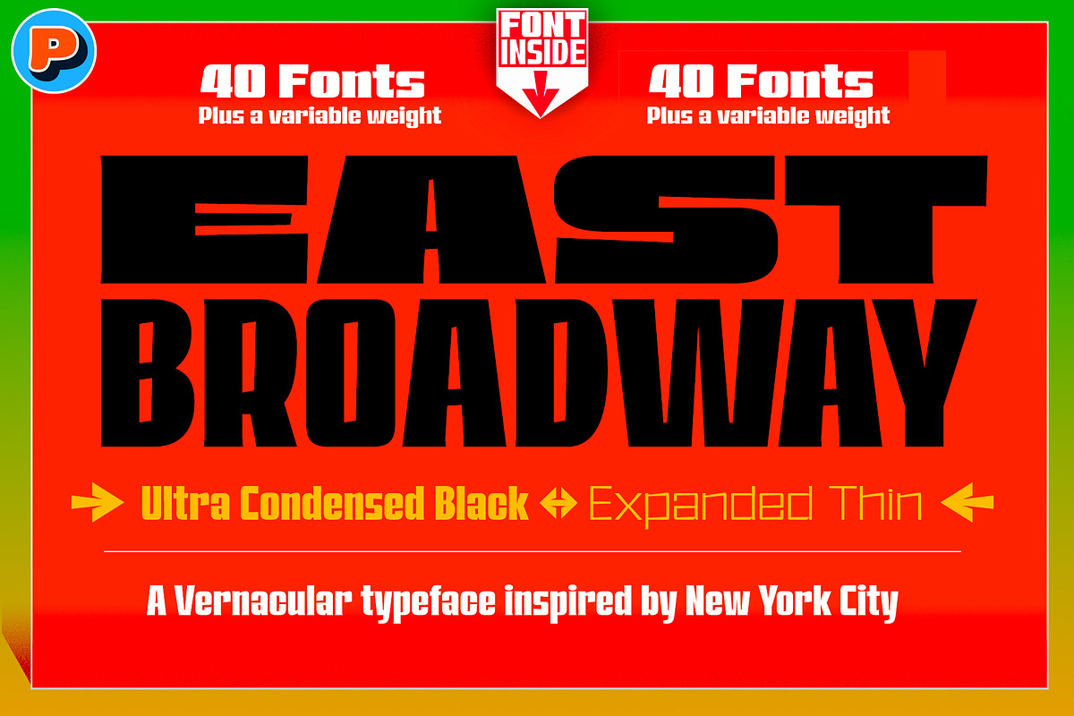 East Broadway, a NYC type., a Sans Serif Font by Tipos Pereira (Photo 1 of 14)
