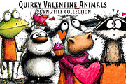 Quirky Valentine's Animals Clipart, an Illustration by Dream Creation (Thumbnail 1 of 7)