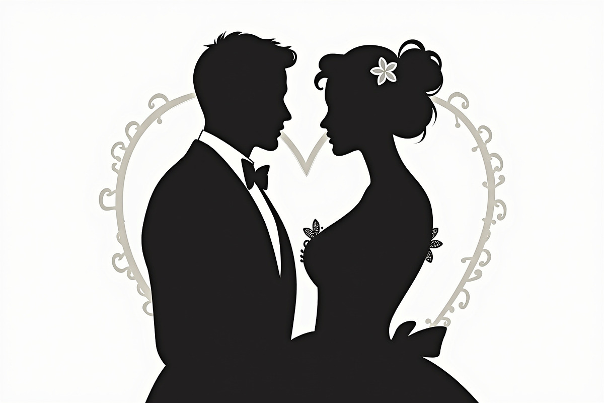 Romantic Love Cameo Silhouette set, an Illustration by Creativeshirt (Photo 5 of 8)