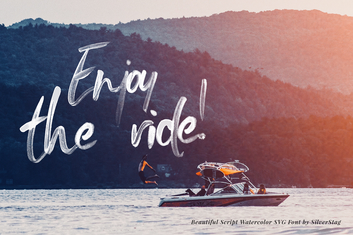 Loving Rose SVG Watercolor Font, a Script Font by SilverStag Type Foundry (Photo 7 of 12)