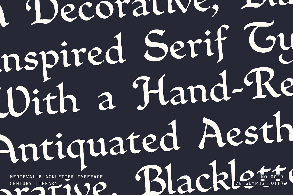 Decorative Medieval Blackletter Font, a Script Font by Century Library (Photo 1 of 12)