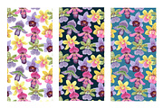 Crazy orchids. Vector patterns., a Pattern Graphic by Robusta (Thumbnail 9 of 17)