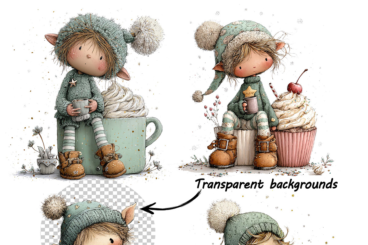 Whimsical Festive Christmas Elf, a Graphic by one-touch (Photo 7 of 10)