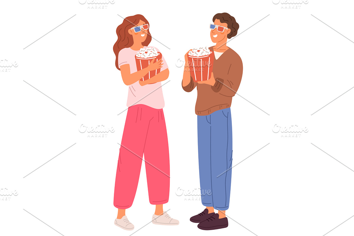 Young man and woman wearing 3D, a Person Illustration by Vectorbuum