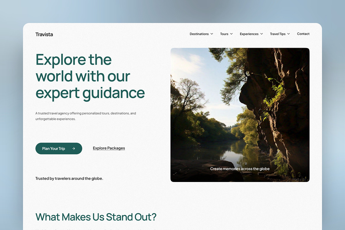 Travista - Figma Landing Page, a Landing Page Template by FIBRINOSÄ (Photo 2 of 5)