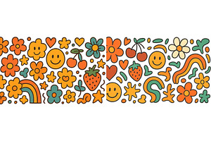 Colorful doodle patterns featuring, an Illustration by ZinetroN