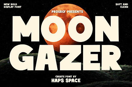 Moongazer Bold Display, a Sans Serif Font by Haps Space
