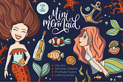 Mini Mermaid. Big Graphic Pack., a Seasonal Illustration by Red Ink (Thumbnail 1 of 10)