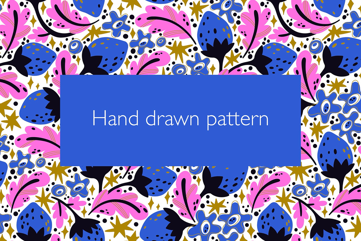 Blue berry seamless pattern, a Food Illustration by palllna (Photo 1 of 4)