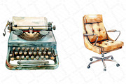 Watercolor Office Time Clipart Bundl, a Texture Illustration by DreamPrint404 (Thumbnail 6 of 6)