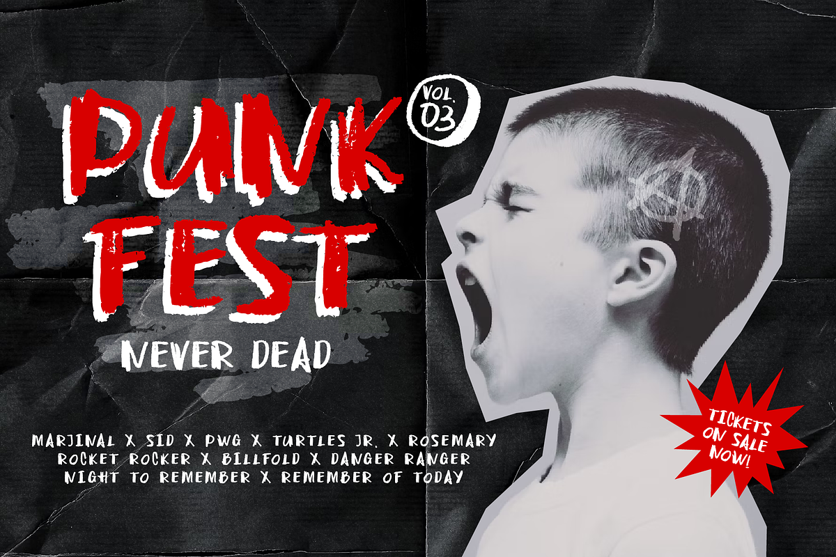 Punk Riot - Handdrawn Punk Font, a Handwritten Font by Badsign Type (Photo 5 of 10)