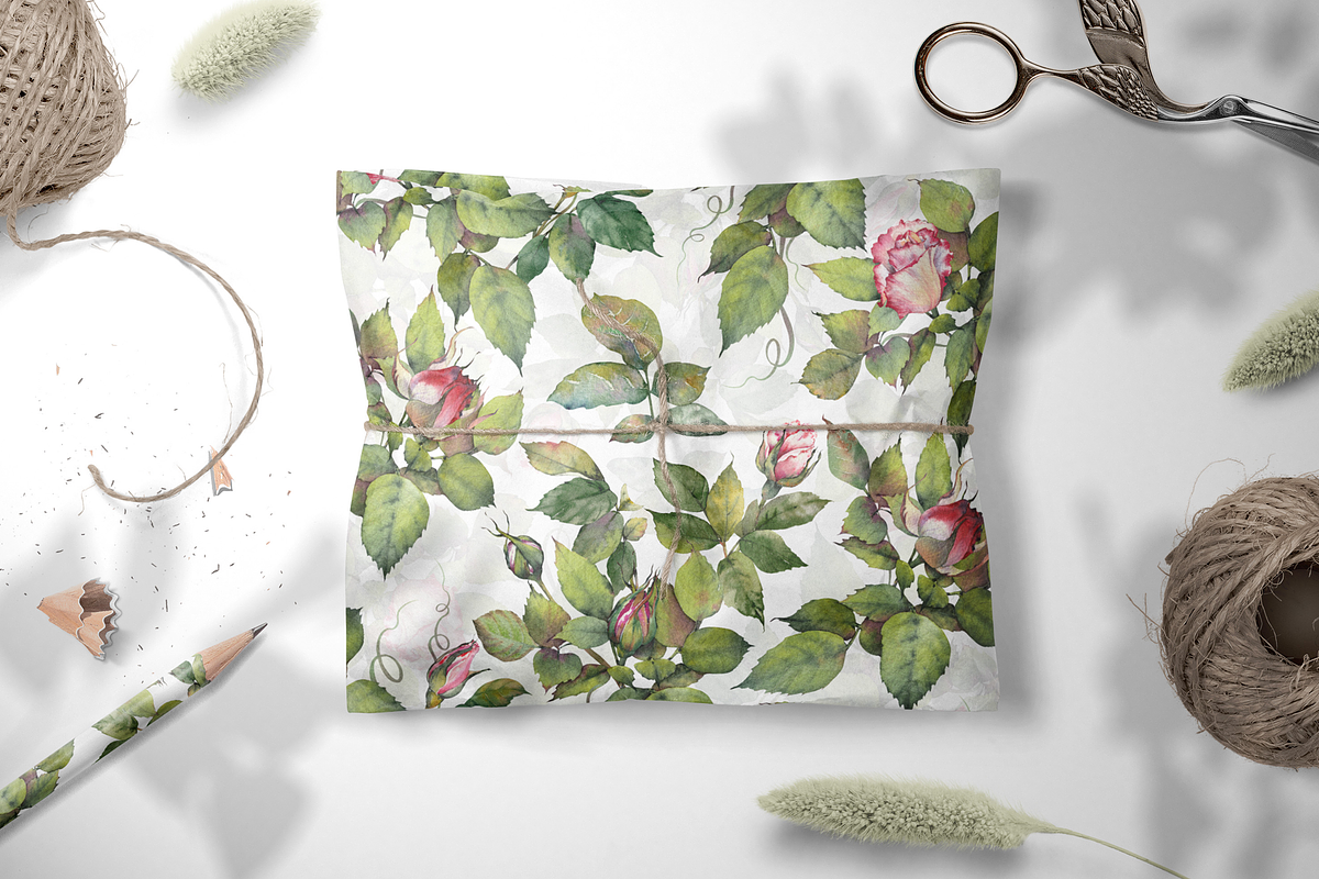 Watercolor Garden Rose Patterns, a Pattern Graphic by Jeanna Draw (Photo 10 of 12)