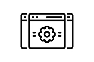 Custom website black icon, an Outline Icon by Creative priyanka