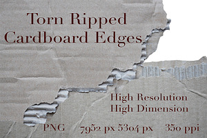 40 Ripped Torn Cardboard Edges (PNG)