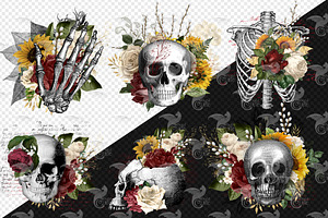 Rustic Floral Skulls