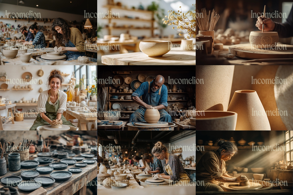 50 Aesthetic Pottery Stock Photos, a Person Illustration by Incomelion (Photo 5 of 13)