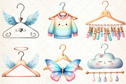 watercolor Hanger Clipart, an Illustration by DreamCafeArt (Thumbnail 4 of 7)