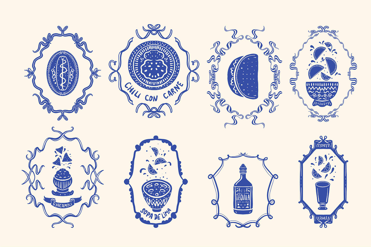 Mexican food collection, an Illustration by Anada