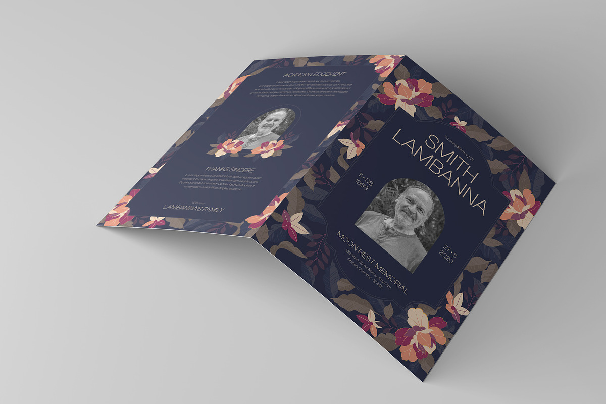 Maximalist Floral Funeral Program, a Brochure Template by Neermana (Photo 2 of 4)