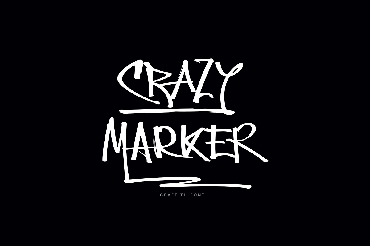 Crazy Marker Graffiti Font, a Handwritten Font by sunnytudu (Photo 1 of 8)