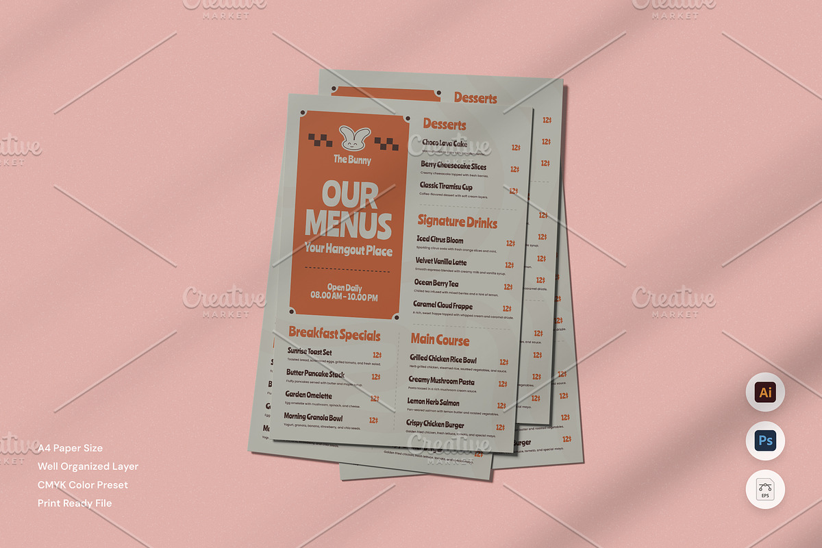 The Bunny - Our Menu, a Poster Template by Izdihaar_Studio (Photo 1 of 3)