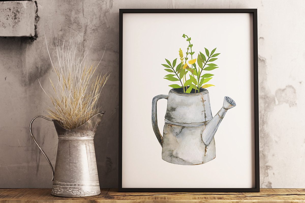 Gardening. Watercolor set, a Decorative Illustration by Maria's little shop (Photo 6 of 9)