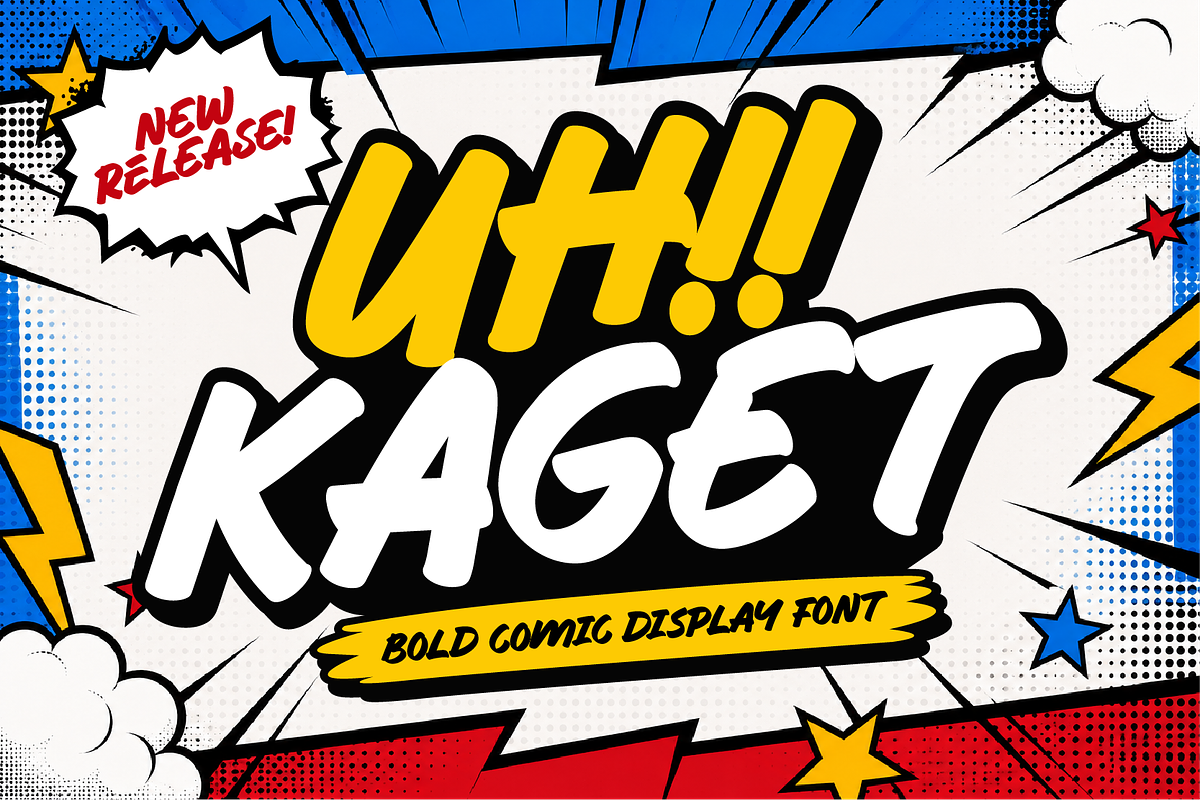 Uh Kaget Bold Comic Display Font, a Handwritten Font by Ronny Studio (Photo 1 of 9)