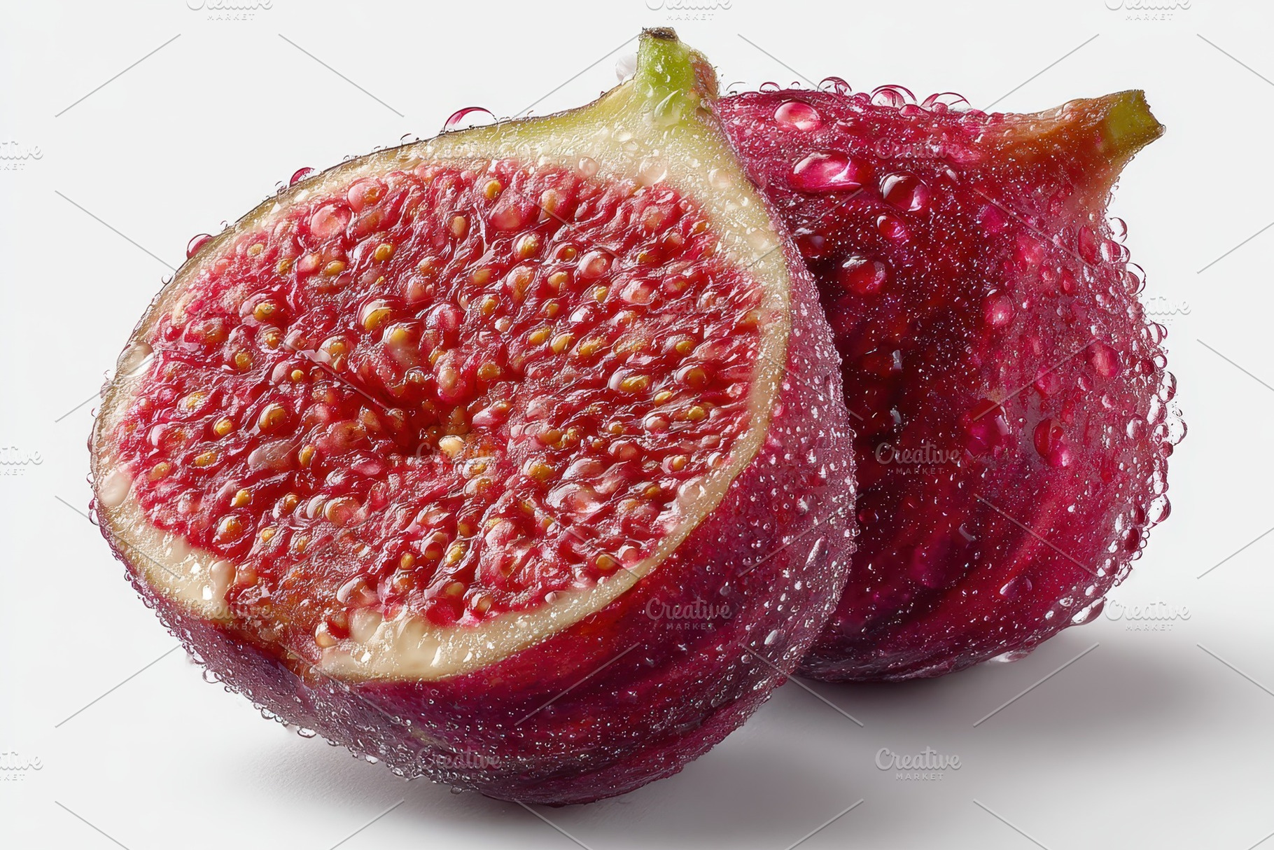 Juicy Figs Water Droplets Fresh Frui, a Photo by Pixeness Studio