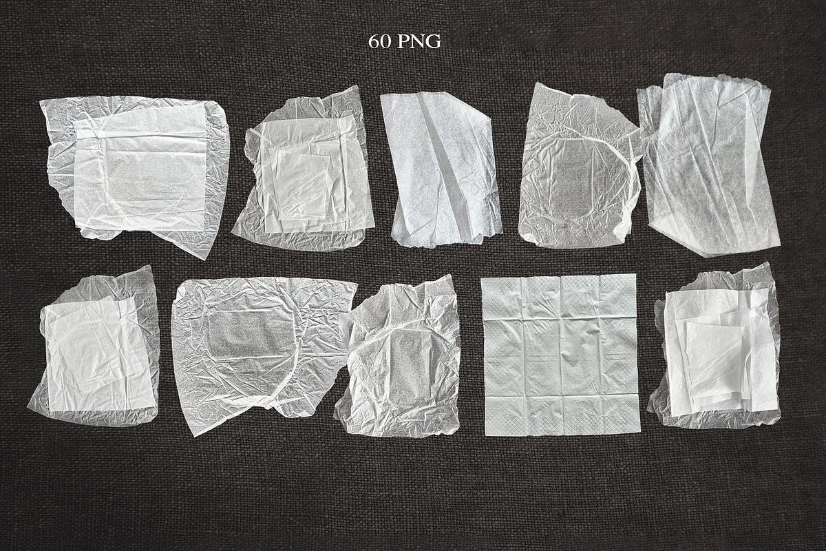 PNG Wrinkled Glued Paper Pack, an Object Graphic by Marie T (Photo 5 of 16)