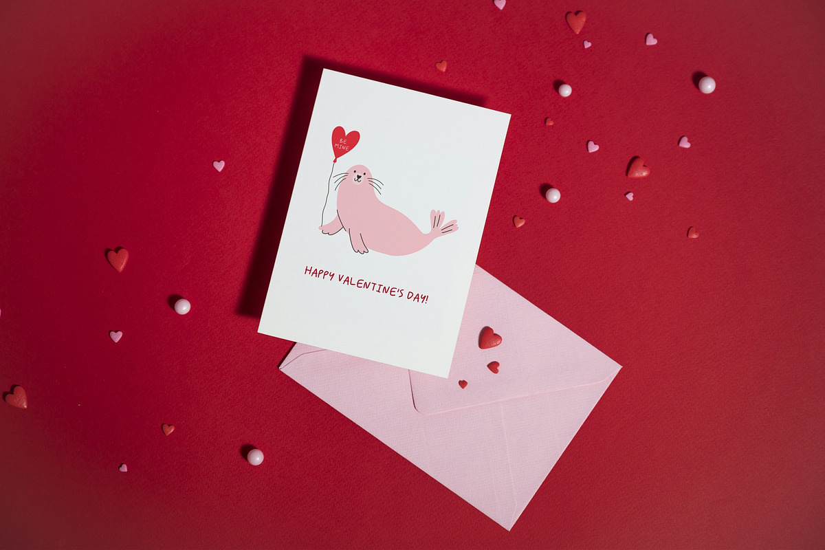 Cute Seal. Valentine's Day Clip Art, a Decorative Illustration by Barkova Nadya (Photo 7 of 7)