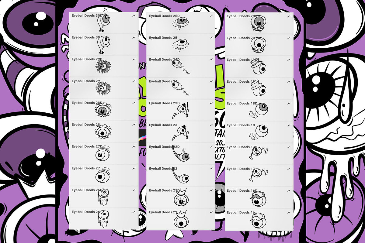 Procreate Bundle! Skulls & Eyeballs, a Brushes & More by Funno Co. (Photo 3 of 5)