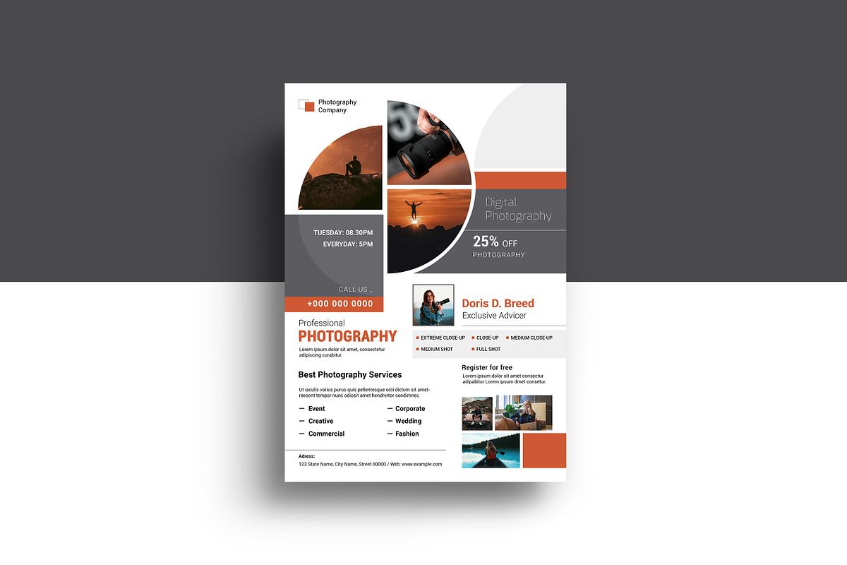 Photography Flyer Template, a Flyer Template by crazyOWL (Photo 2 of 4)