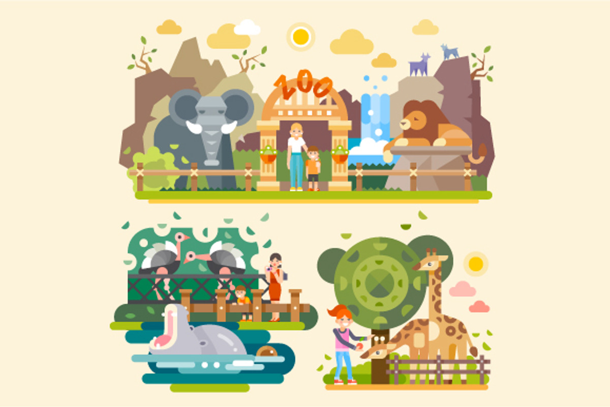 Let's Go To The Zoo!, an Animal Illustration by TastyVector