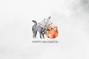 Magic Cat: Halloween PNG Clipart, an Object Graphic by Pattern + watercolor (Thumbnail 8 of 13)