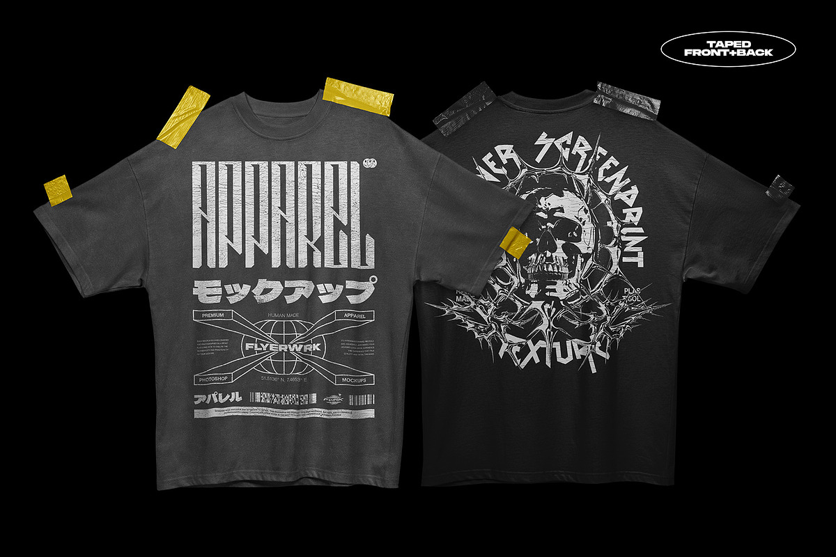 Rue Porter Oversized T-Shirt Mockups, a Shirt Mockup by FLYERWRK (Photo 7 of 11)