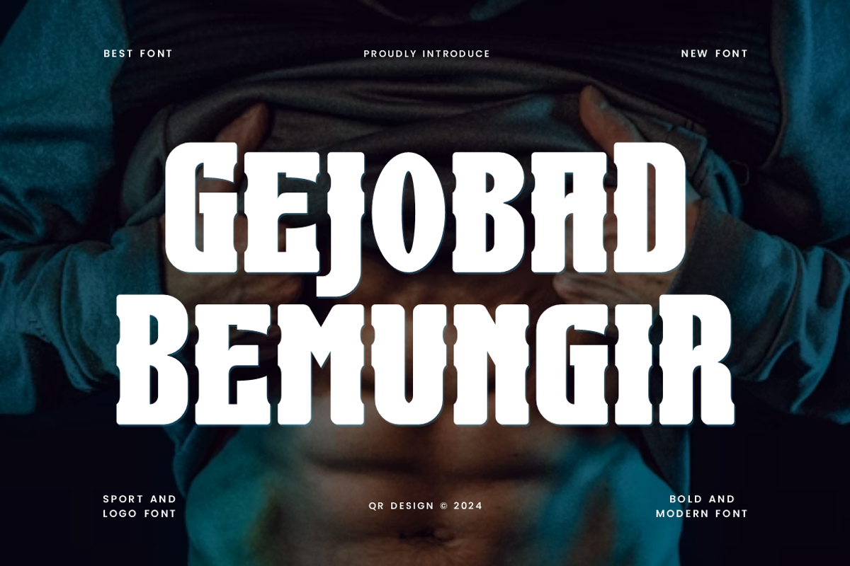 Gejobad Bemungir - Sport Athletics, a Slab Serif Font by QR Design Studio (Photo 1 of 6)