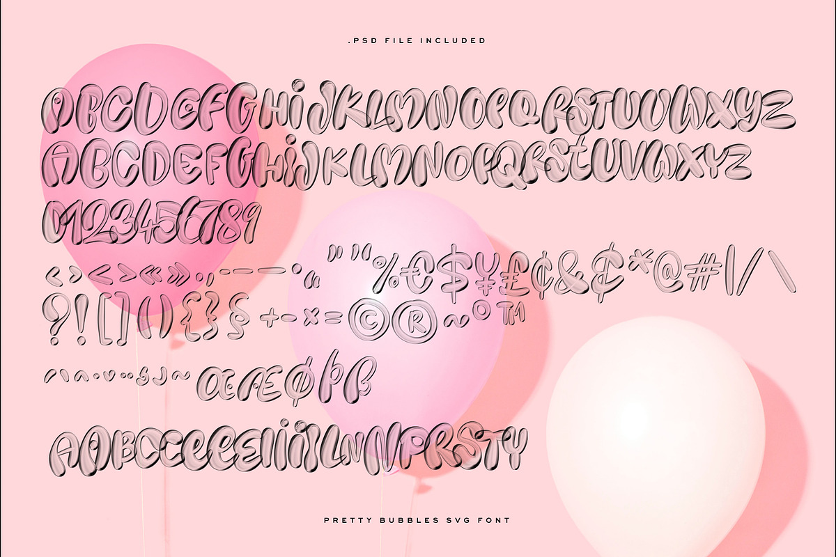 Pretty Bubbles SVG Font, a Handwritten Font by Ivan Rosenberg (Photo 10 of 10)