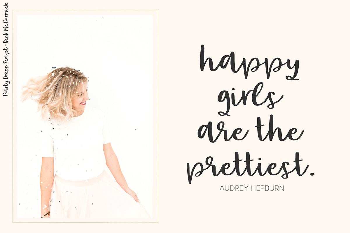 Party Dress Script, a Script Font by Beck McCormick (Photo 4 of 8)