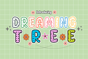 Dreaming Tree - Cartoon Font, a Font by KiddoGlyphs Studio