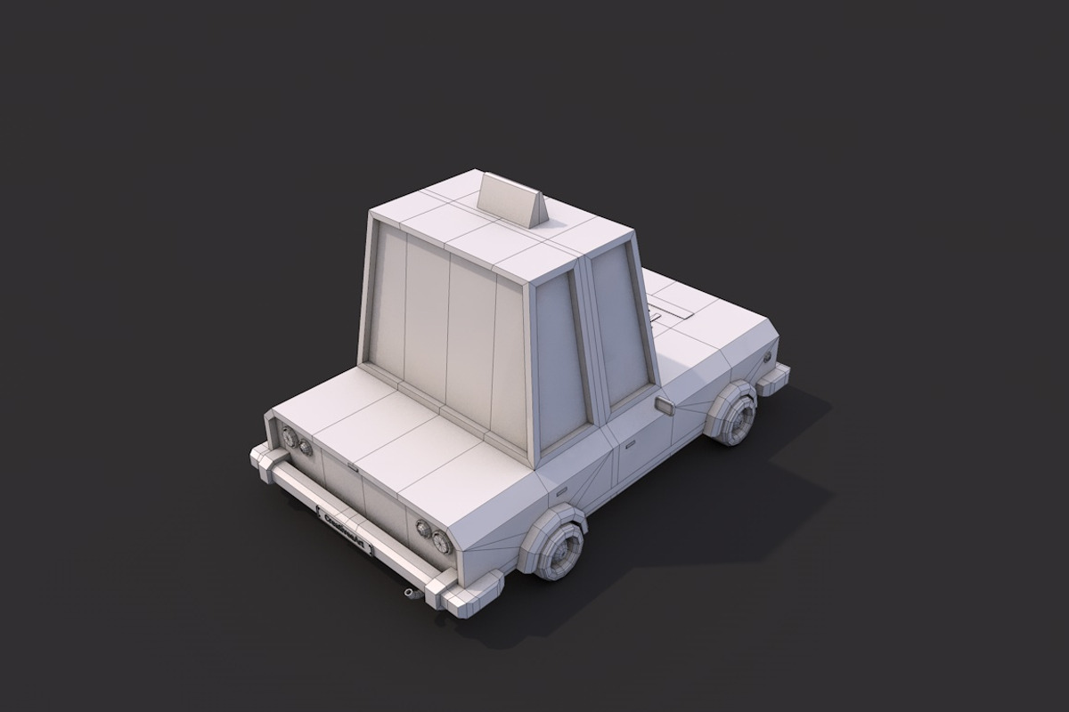 Low Poly Taxi Car, a Cars & Vehicle 3D Model by CreativeeArt (Photo 7 of 8)