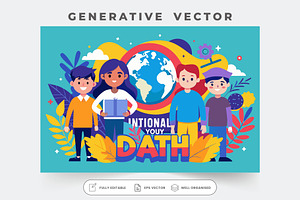 A vibrant graphic depicts youth unit, a Graphic by SouravDesign