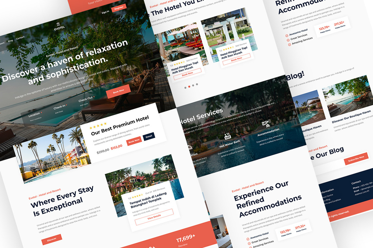 Hotel and Resort Landing Page, an UI Kit Template by ENATIVE (Photo 3 of 4)