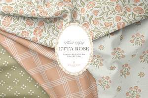 Vintage Peach Floral Print Patterns