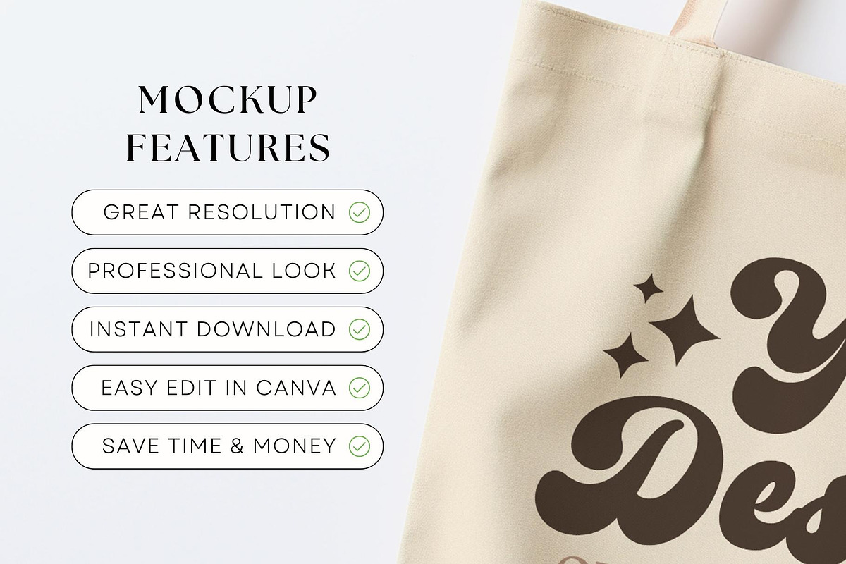 Natural Tote Bag Mockup, Flat Lay, a Merchandise Mockup by OniriqveDesigns (Photo 2 of 3)