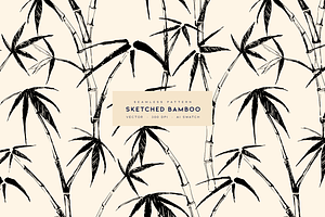 Sketched Bamboo Vector Pattern