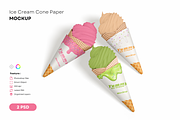 Ice Cream Cone Paper Mockup, a Cups & Container Mockup by DSNA Mockup (Thumbnail 1 of 3)