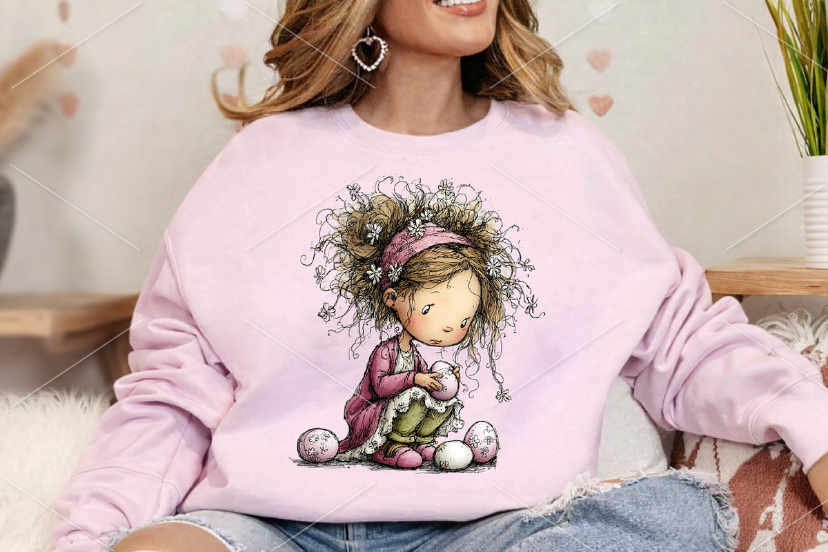 Whimsical Spring Girl Clipart Bundle, an Illustration by Canvas Craft (Photo 4 of 7)
